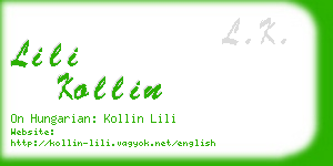 lili kollin business card